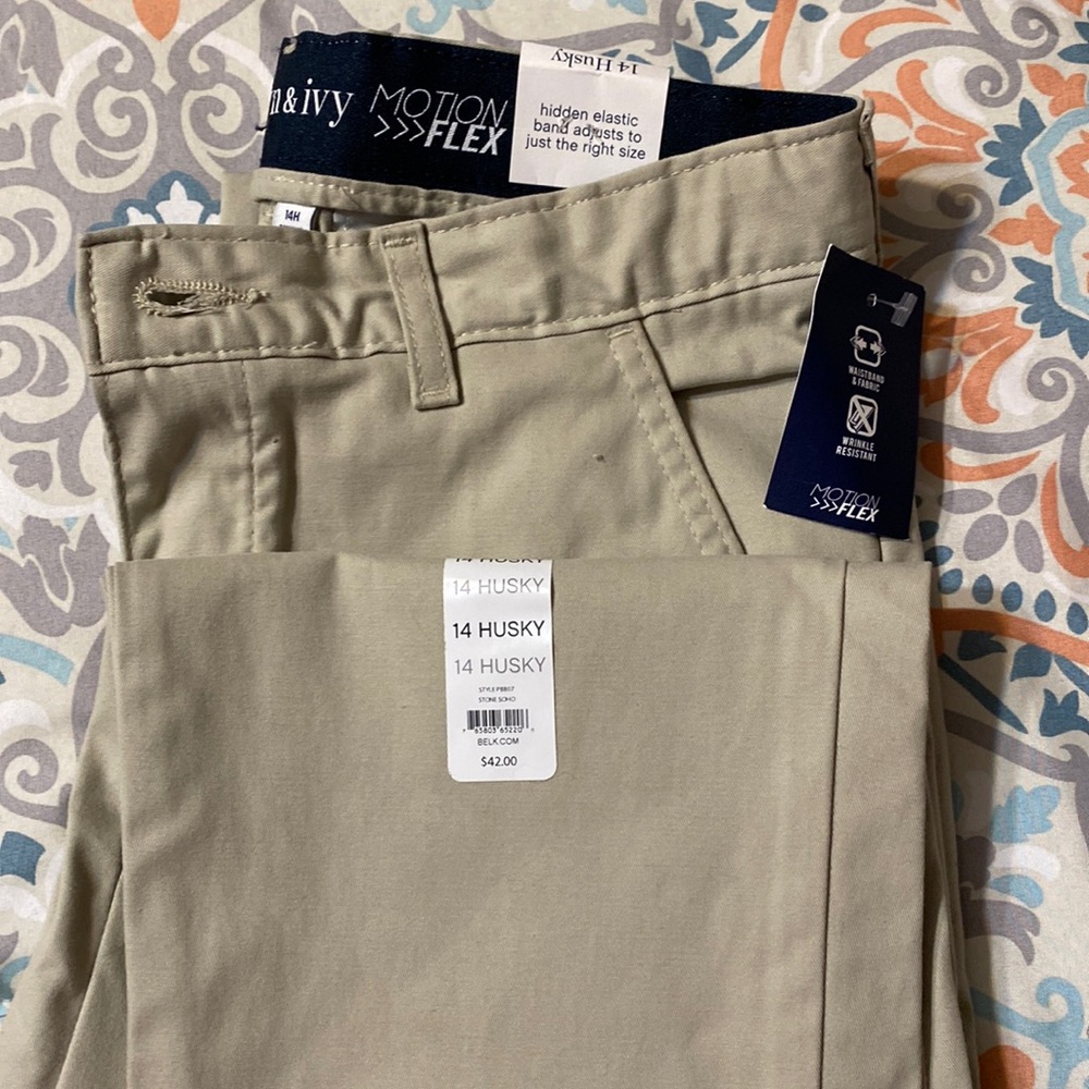 Crown & Ivy khaki pants youth size 14 husky
